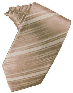 Peach Striped Satin Necktie