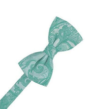 Load image into Gallery viewer, Turquoise Tapestry Bow Tie
