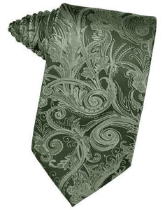 Sage Tapestry Satin Necktie