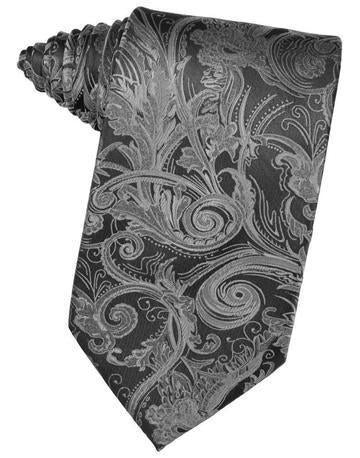 Silver Tapestry Satin Necktie