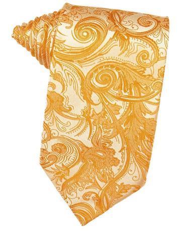 Tangerine Tapestry Satin Necktie