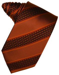 Peach Venetian Pin Dot Striped Necktie