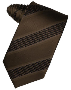 Cinnamon Venetian Pin Dot Striped Necktie