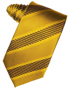 Mandarin Venetian Pin Dot Striped Necktie