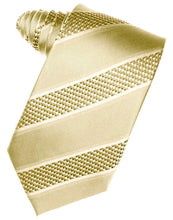 Load image into Gallery viewer, Gold Venetian Pin Dot Striped Necktie
