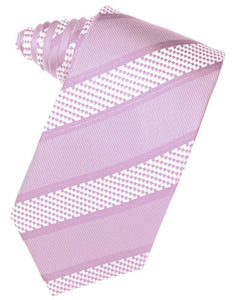 Rose Venetian Pin Dot Striped Necktie