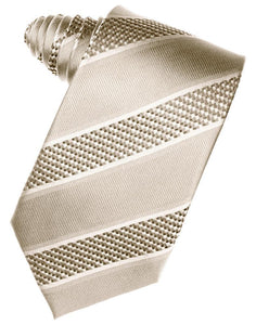 Champagne Venetian Pin Dot Striped Necktie