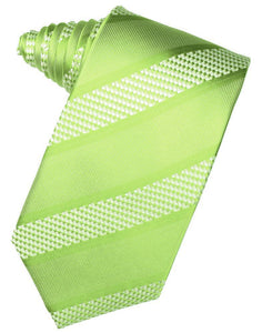 Lime Venetian Pin Dot Striped Necktie