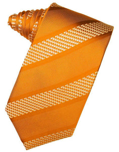 Peach Venetian Pin Dot Striped Necktie