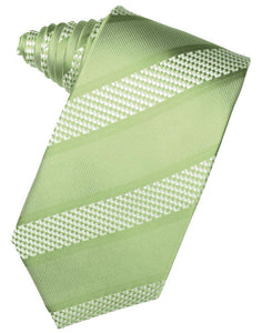 Lime Venetian Pin Dot Striped Necktie