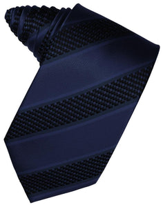 Navy Venetian Pin Dot Striped Necktie