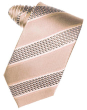 Load image into Gallery viewer, Peach Venetian Pin Dot Striped Necktie
