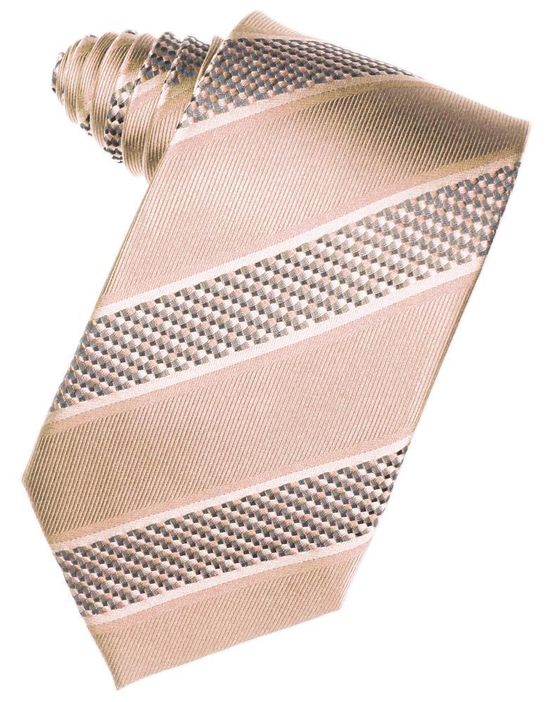 Peach Venetian Pin Dot Striped Necktie