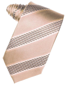 Rose Venetian Pin Dot Striped Necktie