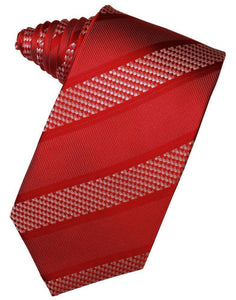 Cinnamon Venetian Pin Dot Striped Necktie