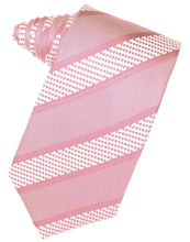 Load image into Gallery viewer, Coral Venetian Pin Dot Striped Necktie
