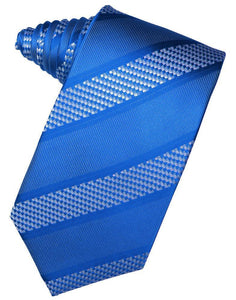 Royal Blue Venetian Pin Dot Striped Necktie