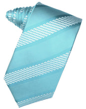 Load image into Gallery viewer, Periwinkle Venetian Pin Dot Striped Necktie
