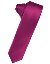 Load image into Gallery viewer, Tangerine Luxury Satin Skinny Necktie
