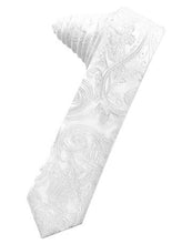 Load image into Gallery viewer, Sage Tapestry Satin Skinny Necktie
