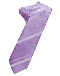 Fuschia Striped Satin Skinny Necktie