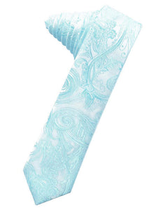 Jade Tapestry Satin Skinny Necktie